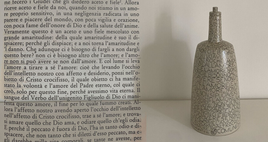bottiglia in gres per olio Santa Caterina da Siena
